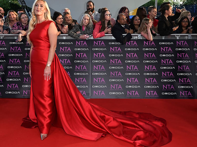 Paris Fury shows off her dress at the National Television Awards.