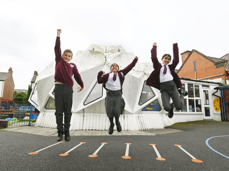 Pupils at Kennington Primary School, Fulwood, prepare to welcome members of the public to see their plastic classroom, The Bubble, as part of Heritage Open Days.
