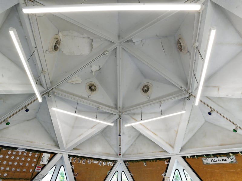 Kennington Primary School, Fulwood, prepare to welcome members of the public to see their plastic classroom, The Bubble, as part of Heritage Open Days.
