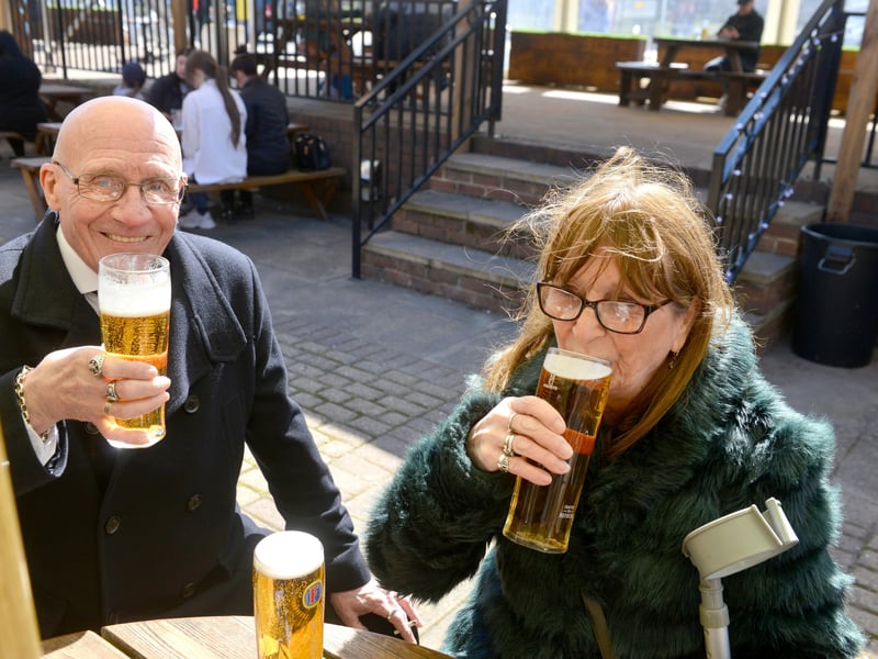 Ernie Hawkins and Grace O'Hare kindly posed for this photo in 2021 as the hospitality sector got back into the swing of trading after lockdown.