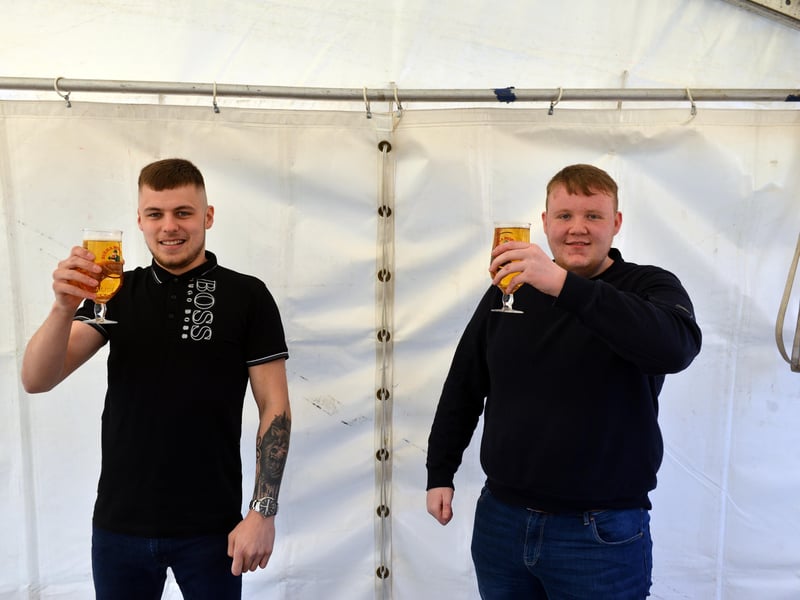 Jack Slesser and Lincoln Tate enjoyed refreshments in The New Sundial in April 2021 after the easing of lockdown measures on the hospitality sector.