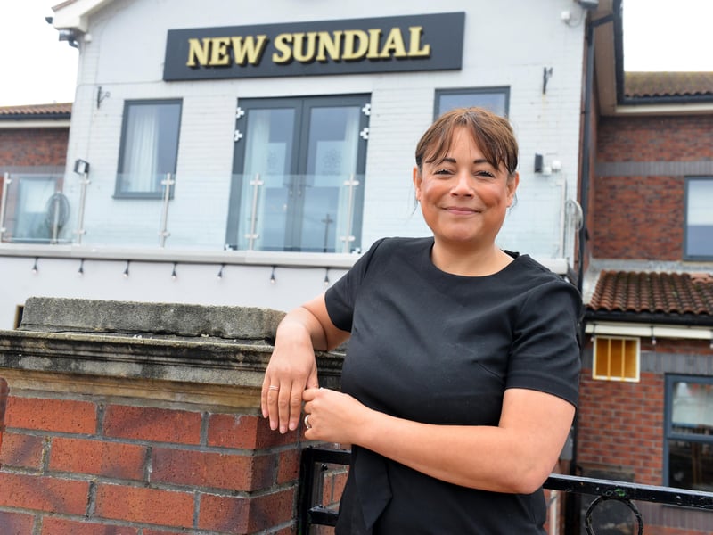 Joanne Meade was in the picture in the Summer of 2020, outside the pub in Sea Road.