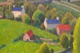 Farmland in Spring, by Noelle Angley, one of pieces being shown. 