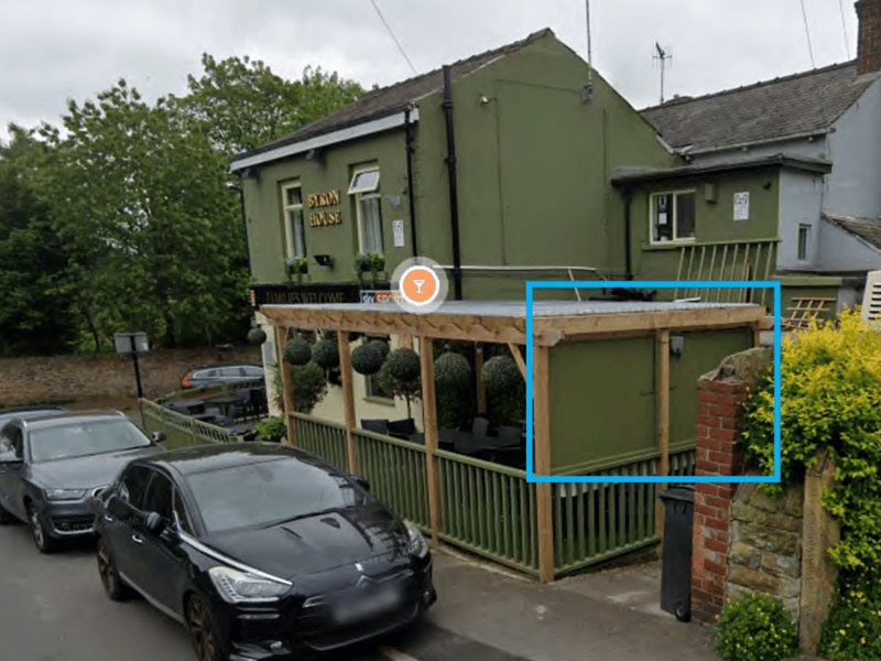 Unauthorised outdoor shelter that had to be removed.