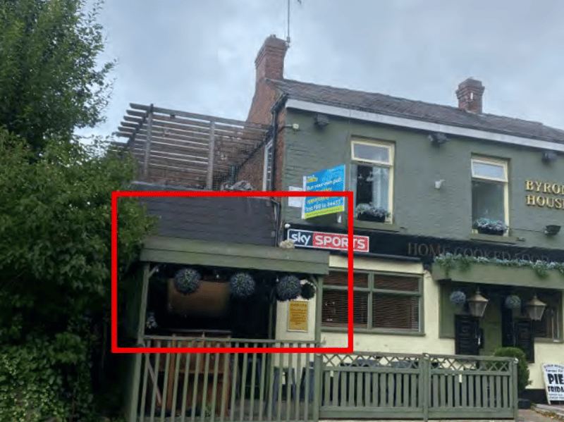 Unauthorised outdoor shelter that had to be removed.