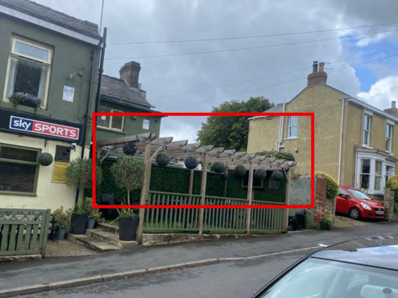 Unauthorised outdoor shelter that had to be removed.