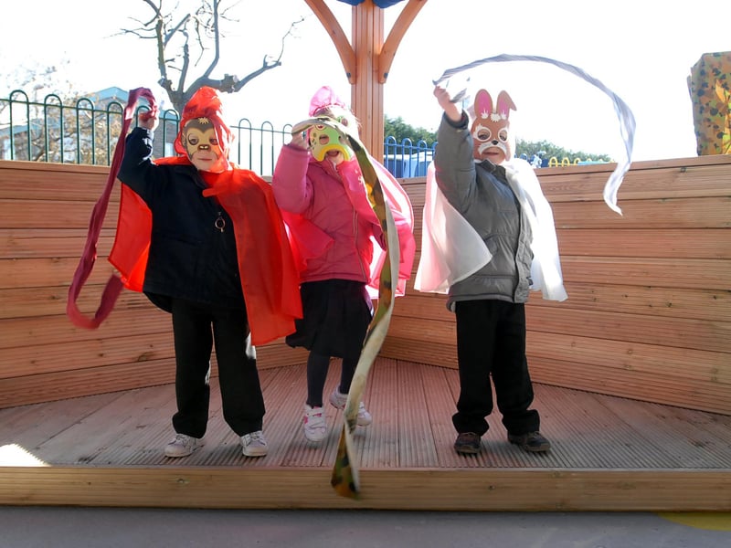 Face masks and playground fun for these youngsters at Temple Park Infants in 2009.