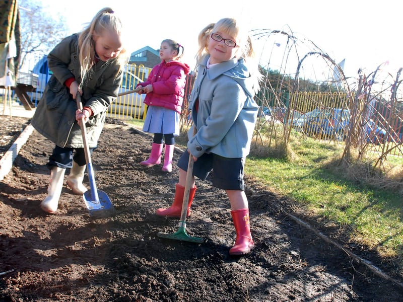 Wrapped up warm for a day of digging in the school garden. Tell us if you recognise the youngsters pictured.