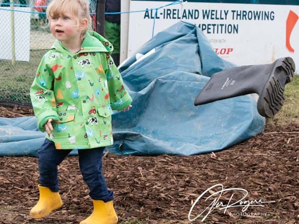 Throwing wellies! Three great days of fun were had at the Ploughing in Screggan last year