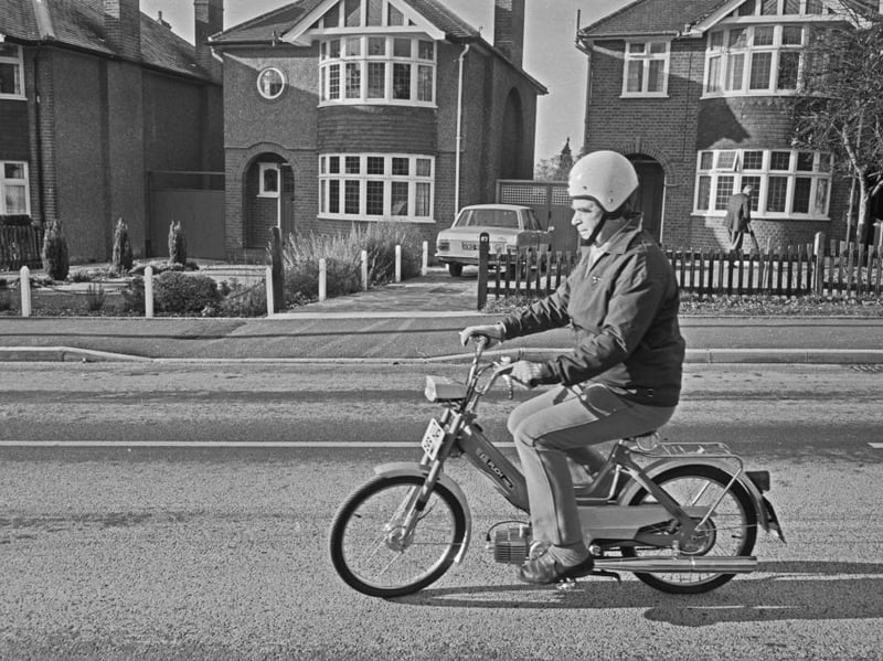 A Puch moped was available from Ivesons in Houghton in 1973. How about £90 for the moped, road tax, number plate and comprehensive insurance all thrown in.
In 2026, Auto Trader was selling almost new mopeds with 1 mile on the clock for £2,999.
(Photo by Larry Ellis/Express/Hulton Archive/Getty Images)