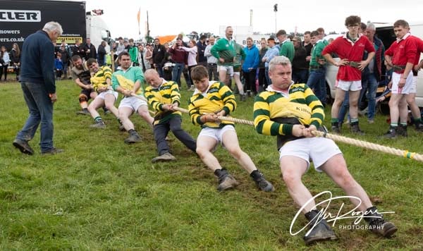 A ferocious tug-of-war at the Ploughing in Screggan last year