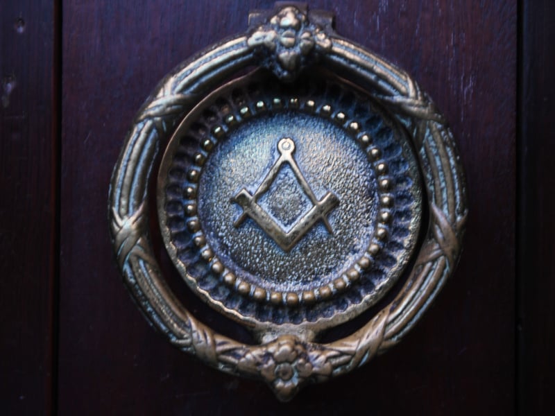 Ornate knocker in the meeting room