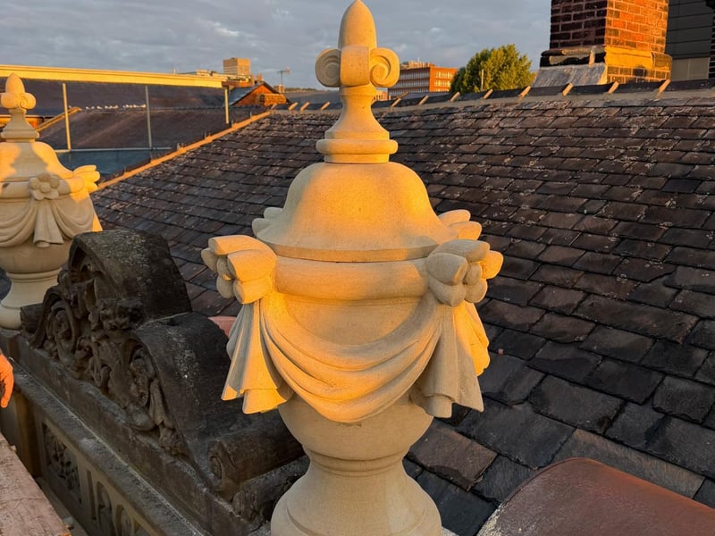 The specialist works were completed by skilled stone masons.