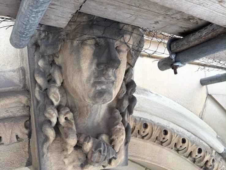 You can see how the clean-up operation has had an impact on the stone work of the Grade II-listed building that has certainly felt the impact of the past 159-years