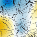 The weather map showing the weekend's forecast