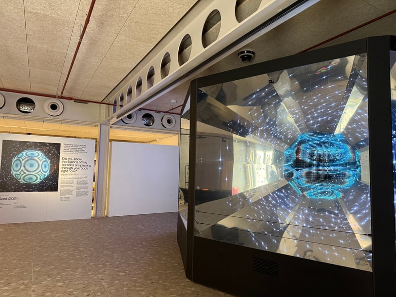 The ground floor features another gallery space, with the first exhibition called Our Home in Space. A collaboration with London venue The Barbican, it brings together spectacular artworks from around the world, highlighting how everything in the universe is connected and exploring Earth’s place in it.