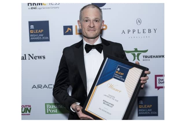 Galway born solicitor Ronan Hynes, Partner at MHP Sellors LLP, who was recently named Munster Lawyer of the Year at the LEAP Irish Law Awards 2026