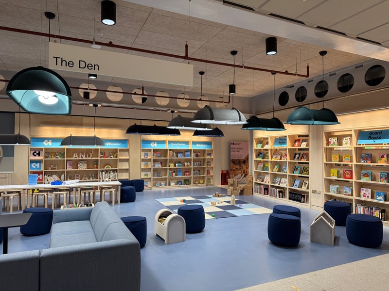 There's a whole section dedicated to families with a host of children's books, a teenagers section, as well as a play area with a big slide.