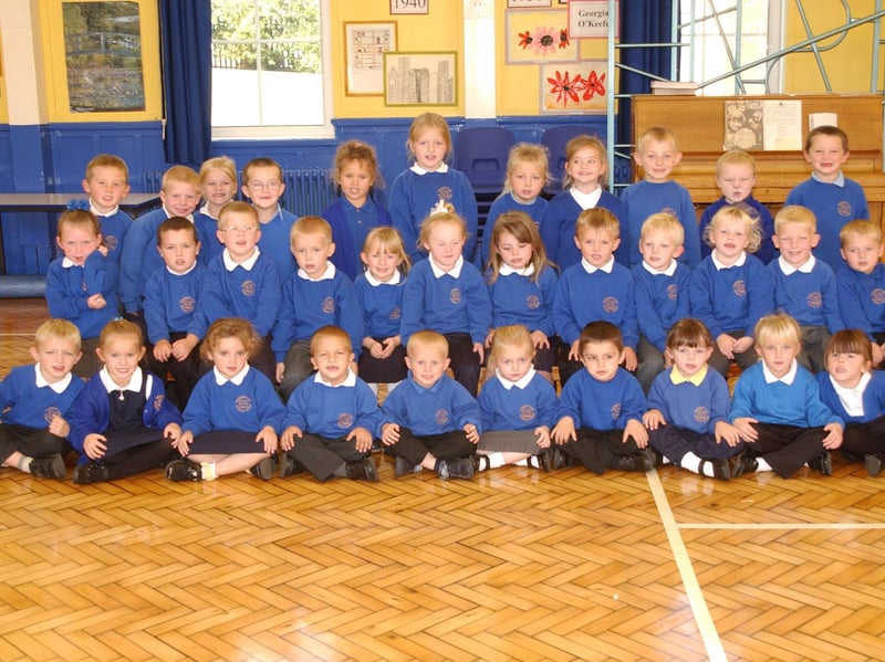 Here are the new starters at Easington Lane Primary as they posed for their first school photo 22 years ago.