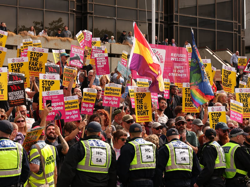 Anti-racist protesters in Portsmouth