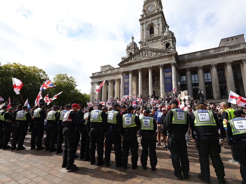 Anti-migrant protesters in Portsmouth