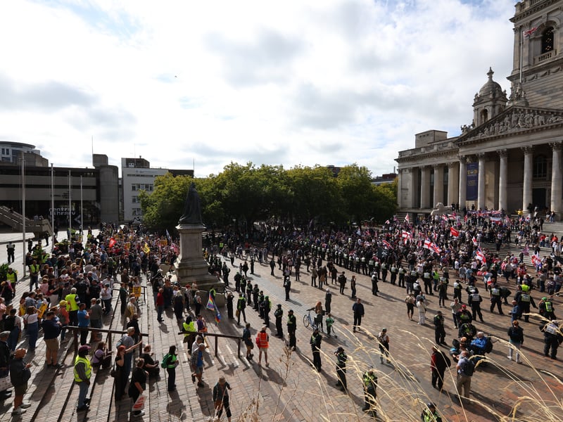 Protests in Guildhall Square, Portsmouth 