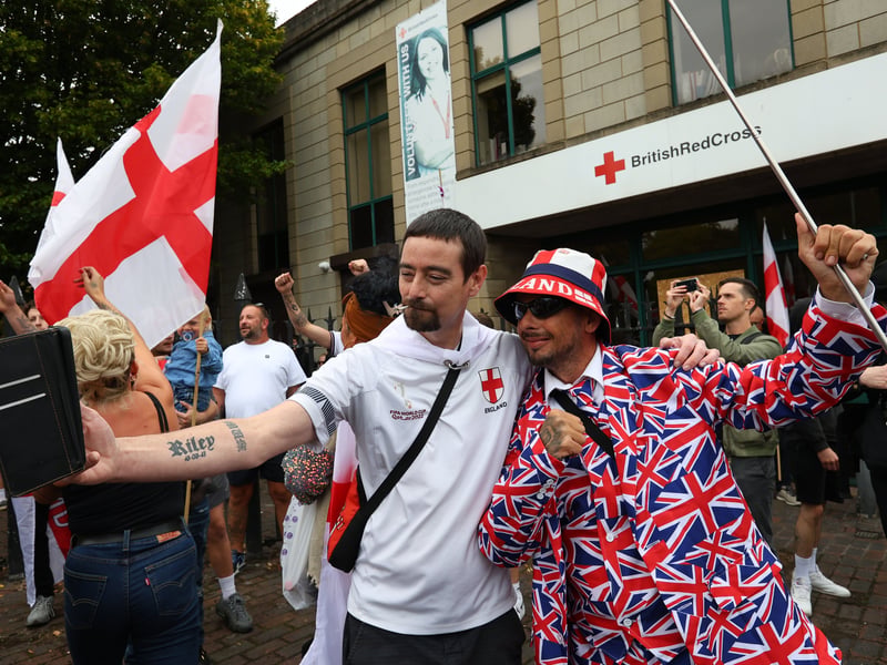 Anti-migrant protesters in Portsmouth
