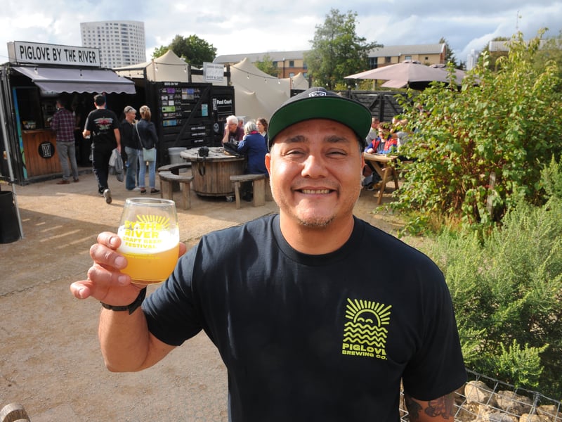 Marcos Ramirez, founder and head brewer at Piglove takes time out to enjoy his hard work! 