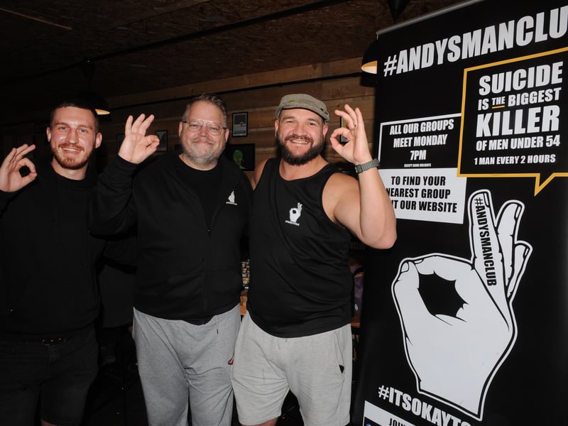 Andysmanclub, the official charity of the event, volunteers: Luke West, Ben Mallows and Dan Bowker