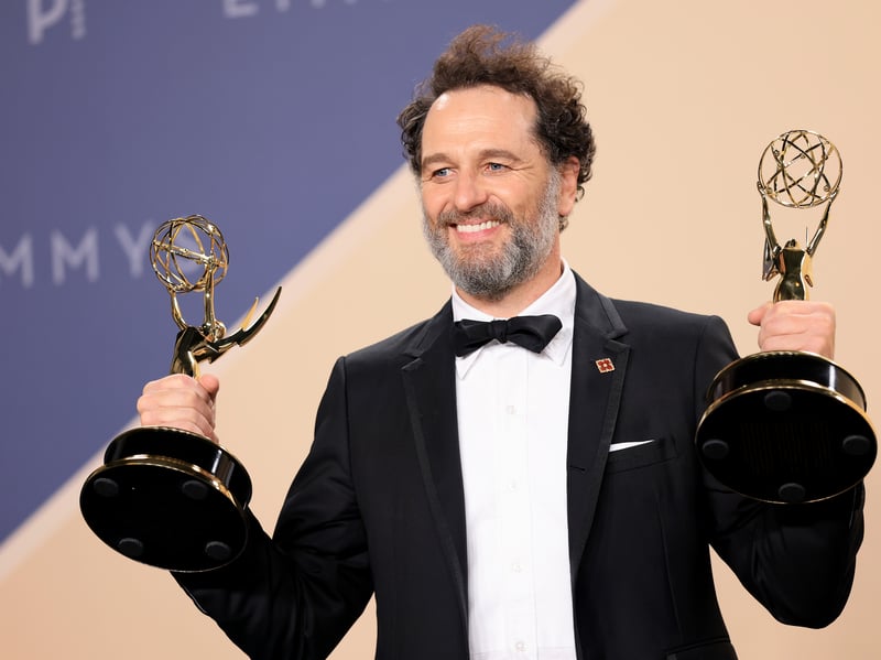 Helping the Welsh actor make history, Matthew Rhys won Outstanding Lead Actor in a Limited or Anthology Series or Movie for his role as Nile Jarvis in The Beast in Me. He was up against: Riz Ahmed, Bait; Jason Bateman, Black Rabbit; Charlie Hunnam, Monster: The Ed Gein Story; and Oscar Isaac, Beef.
