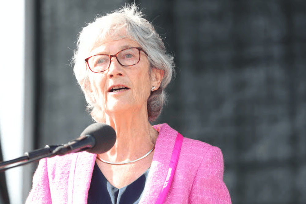 Catherine Connolly speaking at the National Ploughing Championships