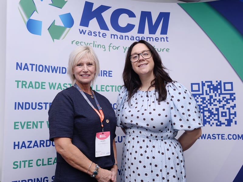 Chief executive of Barnsley and Rotherham Chamber of Commerce Carrie Sudbury (right), with Lisa Smith of KCM Waste Management, one of the sponsors of the recent Chamber Means Business event held at the New York Stadium.