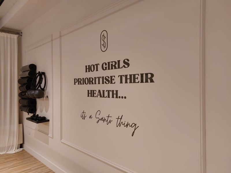Inside the predominately female only studio where number of expert led classes are held including pilates.