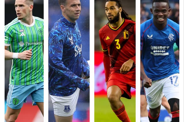 From left: Ryan Kent, Seamus Coleman, Jason Denayer, Rabbi Matondo.