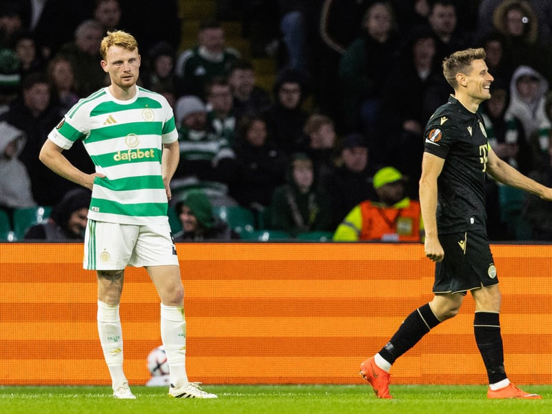 Not an evening he'll look back on with fond memories. Allowed Yusuf's effort to deflect off him and past his own keeper for the Hungarians' opener. Caught napping to allow Zachariassen to nip in front of him for the second goal. Sloppy in possession at times. 4