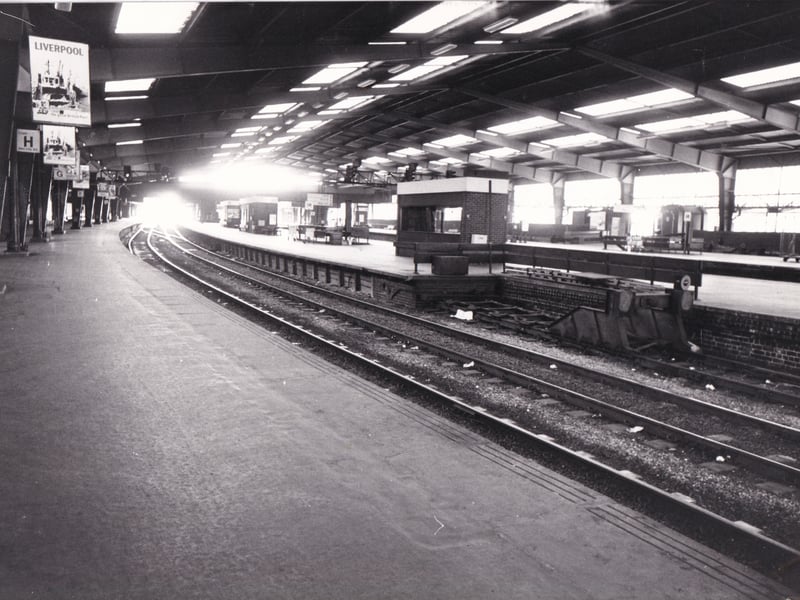 An eerie quiet with no trains and no passengers in June 1982.
