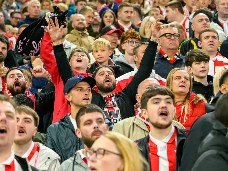 Sunderland fans in action at the Stadium of Light against AZ Alkmaar. Photo by Chris Fryatt.