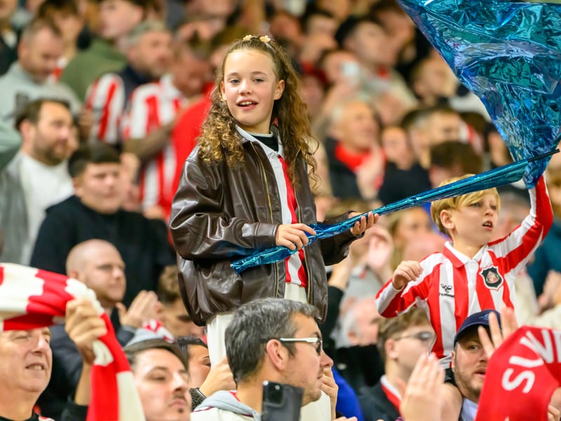 Sunderland fans in action at the Stadium of Light against AZ Alkmaar. Photo by Chris Fryatt.