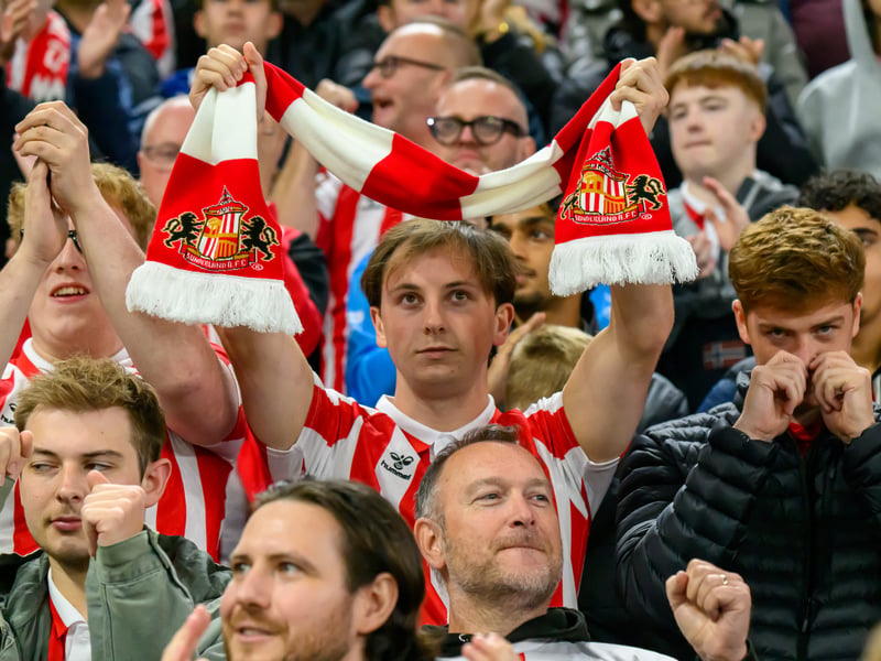 Sunderland fans in action at the Stadium of Light against AZ Alkmaar. Photo by Chris Fryatt.