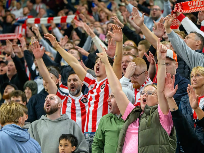 Sunderland fans in action at the Stadium of Light against AZ Alkmaar. Photo by Chris Fryatt.