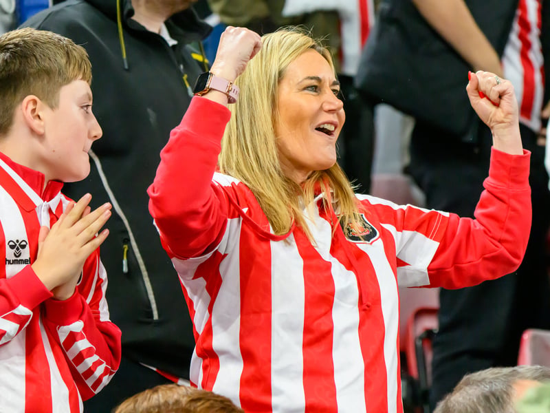 Sunderland fans in action at the Stadium of Light against AZ Alkmaar. Photo by Chris Fryatt.