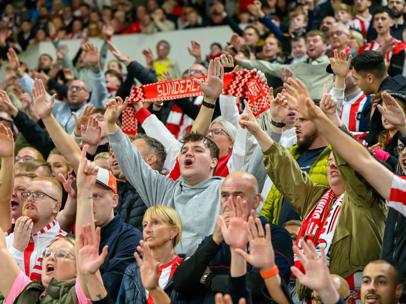 Sunderland fans in action at the Stadium of Light against AZ Alkmaar. Photo by Chris Fryatt.