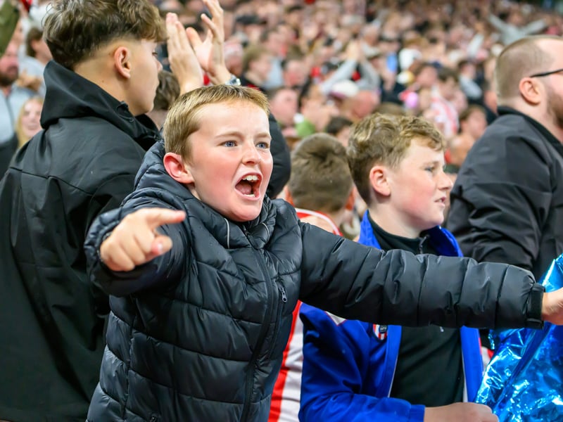 Sunderland fans in action at the Stadium of Light against AZ Alkmaar. Photo by Chris Fryatt.