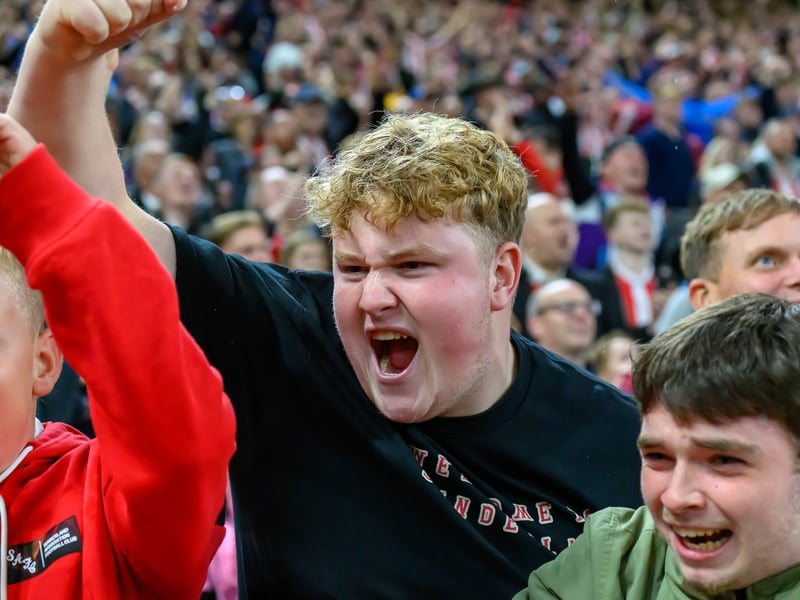 Sunderland fans in action at the Stadium of Light against AZ Alkmaar. Photo by Chris Fryatt.
