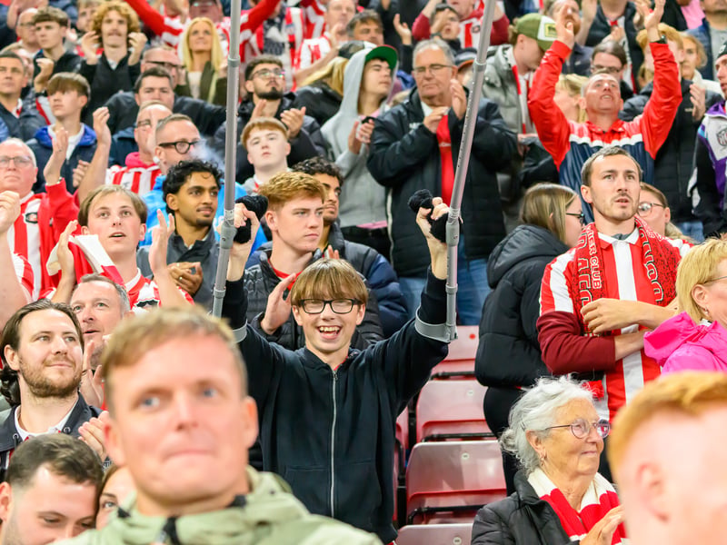Sunderland fans in action at the Stadium of Light against AZ Alkmaar. Photo by Chris Fryatt.
