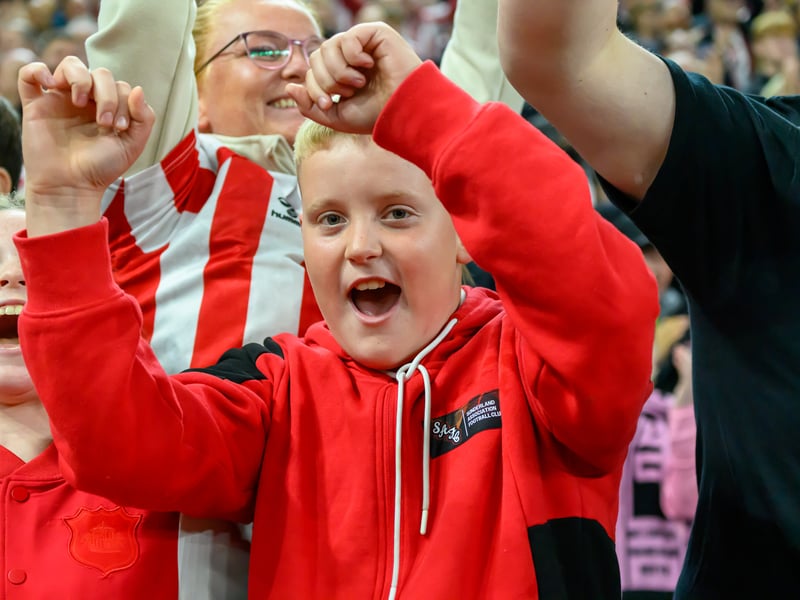 Sunderland fans in action at the Stadium of Light against AZ Alkmaar. Photo by Chris Fryatt.