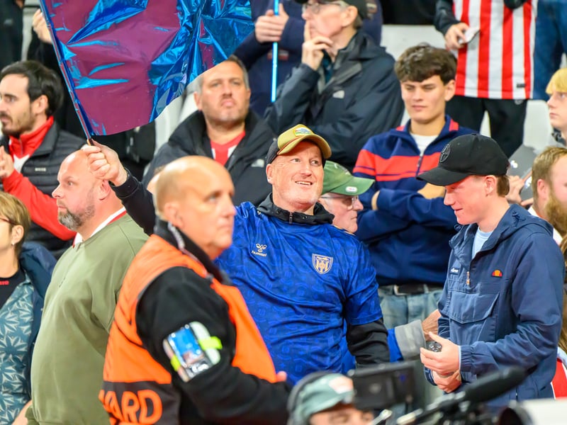 Sunderland fans in action at the Stadium of Light against AZ Alkmaar. Photo by Chris Fryatt.