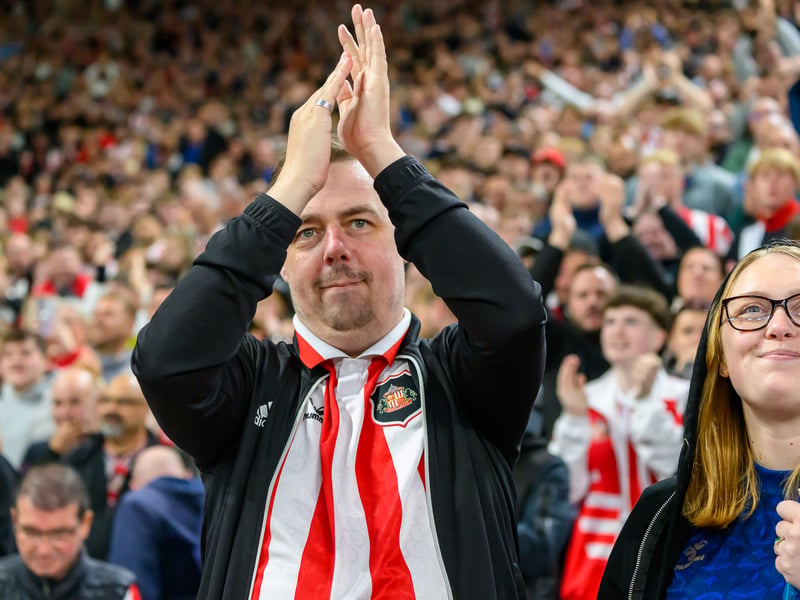 Sunderland fans in action at the Stadium of Light against AZ Alkmaar. Photo by Chris Fryatt.