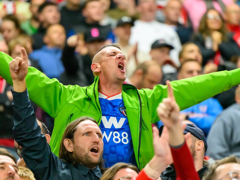 Sunderland fans in action at the Stadium of Light against AZ Alkmaar. Photo by Chris Fryatt.