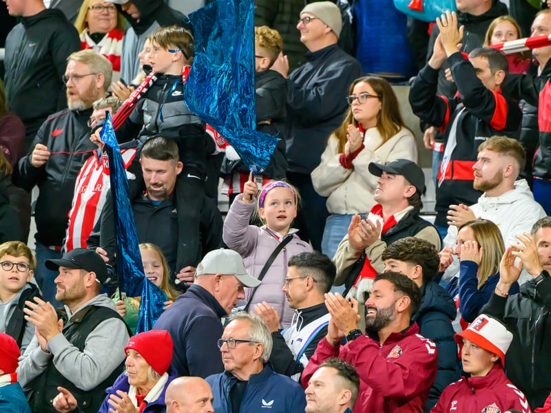 Sunderland fans in action at the Stadium of Light against AZ Alkmaar. Photo by Chris Fryatt.